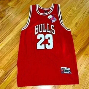 Michael Jordan red  23 Jersey Career Acheivements and signature msrp $1,499 nwt